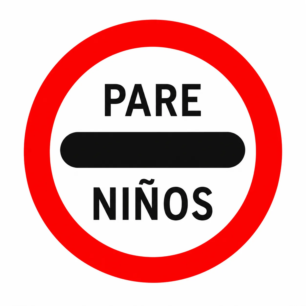 Señal Reglamentaria Pare Niños (RPI-3)