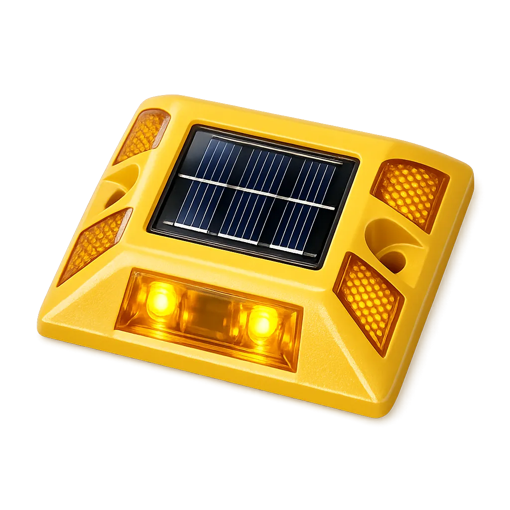 Tacha Solar LED Sin Vástago Amarilla
