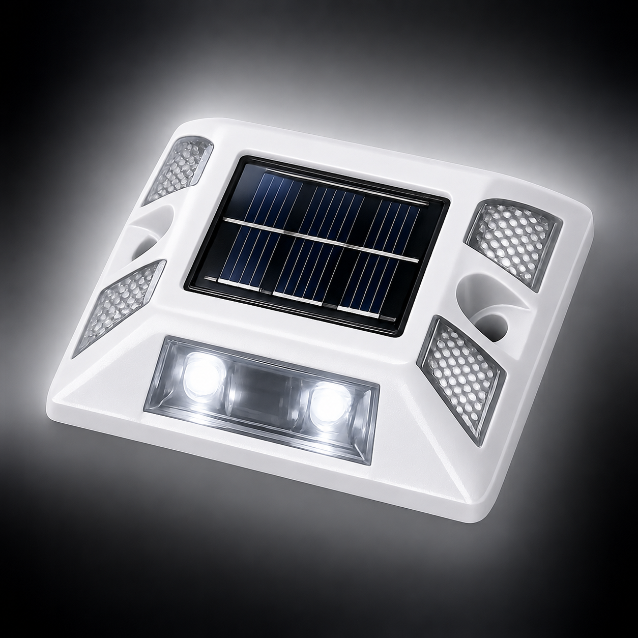 Tacha Solar LED Sin Vástago Blanca