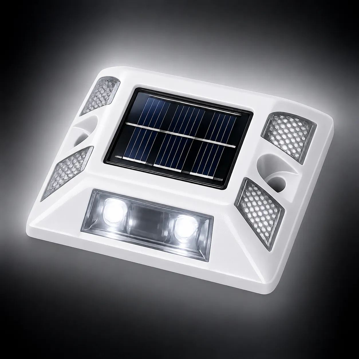 Tacha Solar LED Sin Vástago Blanca
