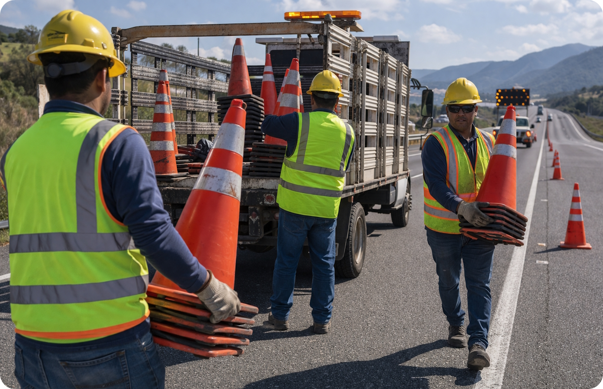 Trabajos de demarcación vial